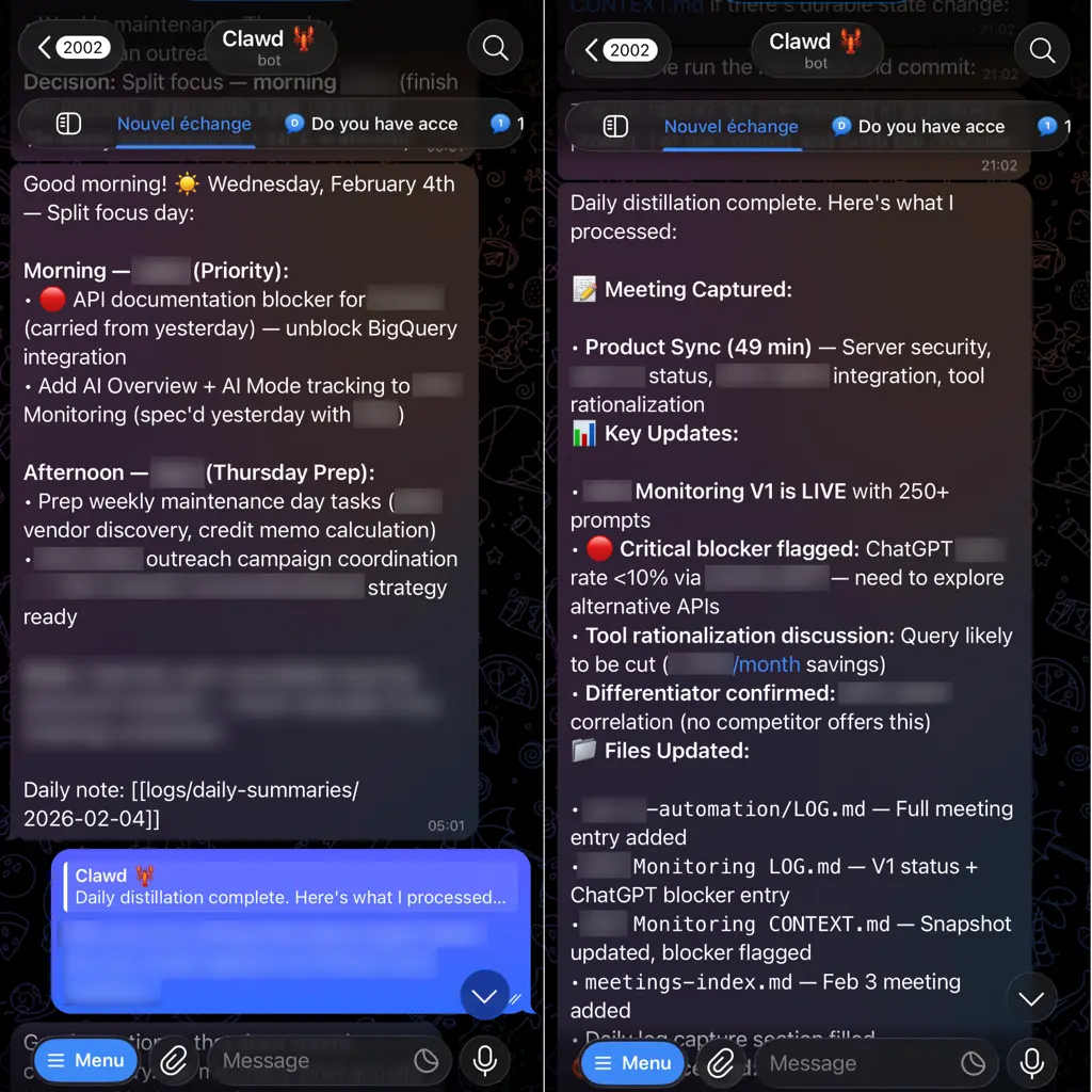 Telegram interface for conversational knowledge access